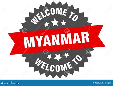 Welcome To Myanmar Welcome To Myanmar Isolated Sticker Stock Vector