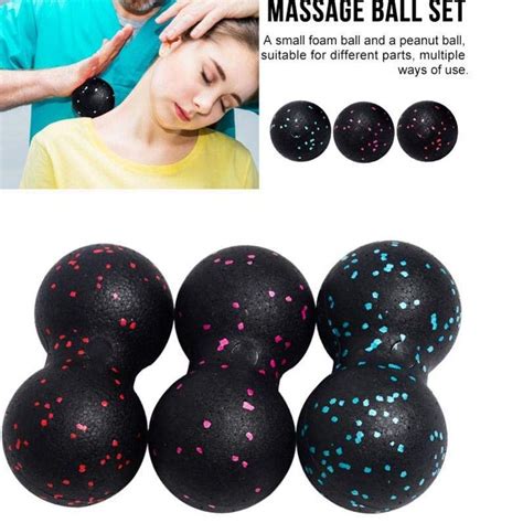 2pc Peanut Fitness Massage Ball Set Double Lacrosse Mobility Ball Myofascia M5z2 Ebay