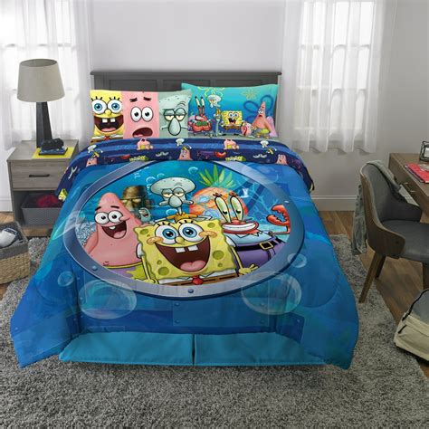 Spongebob Squarepants Bed In A Bag Kids Bedding Bundle Set 4 Piece