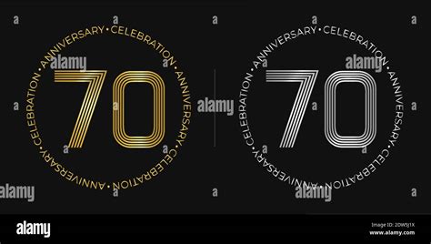 70th Birthday Seventy Years Anniversary Celebration Banner In Golden