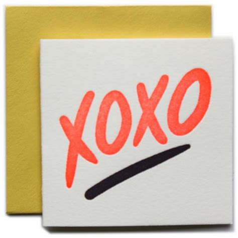 xoxo tiny card by ladyfingers letterpress outer layer