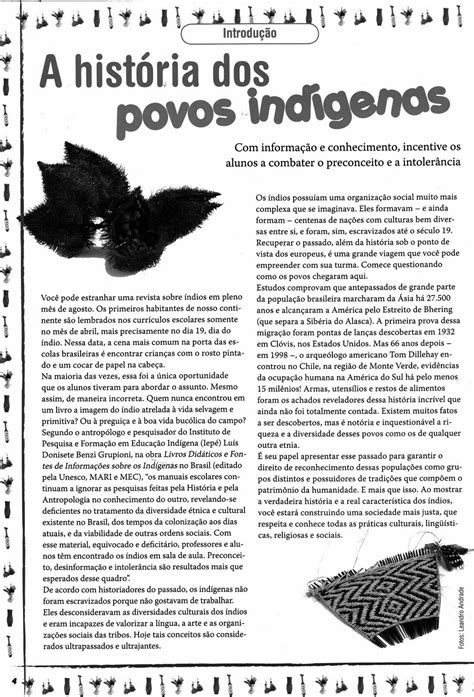 Texto Sobre Os Povos Indígenas 4 Ano