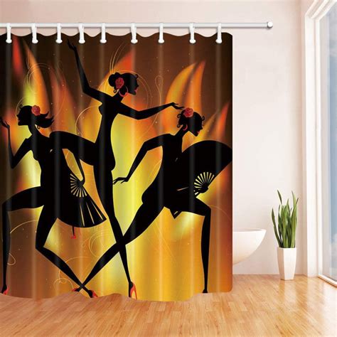 Bpbop African Decor African Women Dancing Polyester Fabric Bathroom Shower Curtain 66x72 Inches
