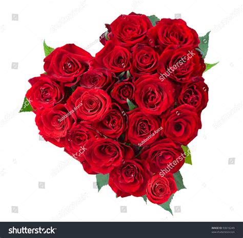 Rose Flowers Heart Over White Valentine Stock Photo 93616249 Shutterstock
