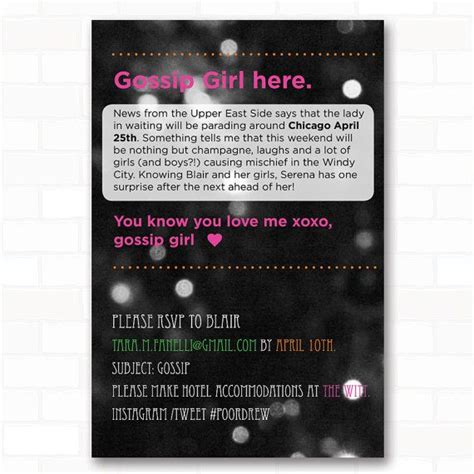 Benutzerdefinierte Gossip Girl Bachelorette Party Von Thepapervow