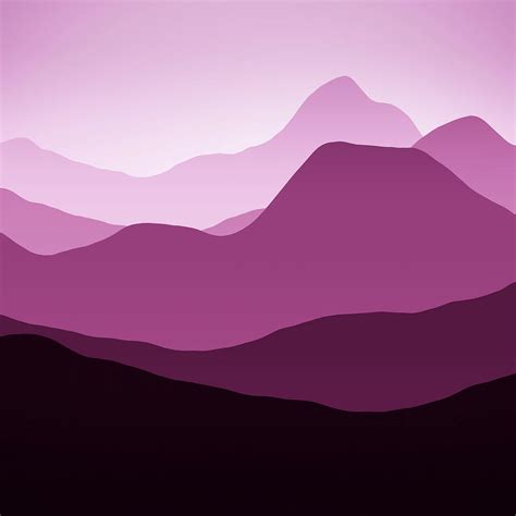 Simple Minimalist Abstract Mountain Landscape Digital Art
