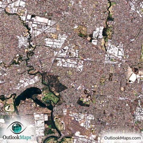 Sydney Australia Satellite Map Print Aerial Image Poster