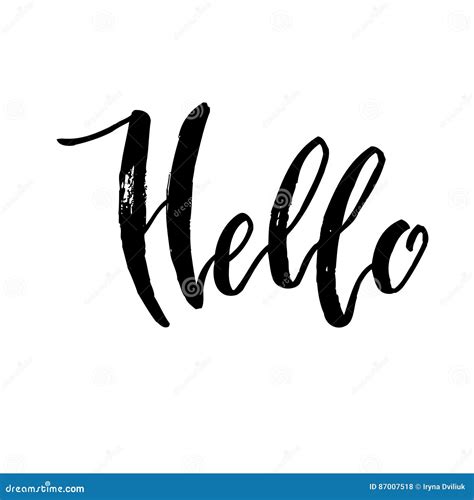 Hello Calligraphy Note Stock Vector Illustration Of Black 87007518