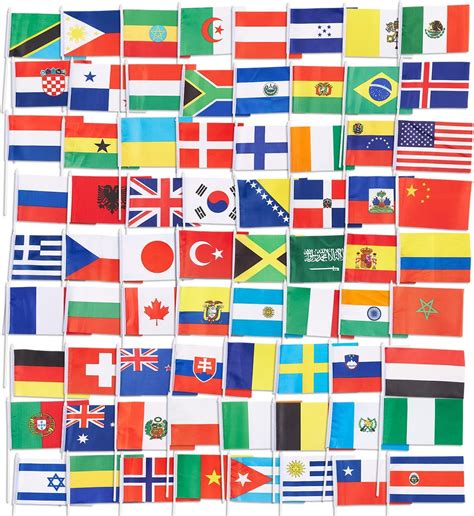 Pacote Com 72 Bandeiras De Países Da Juvale Bandeiras Internacionais