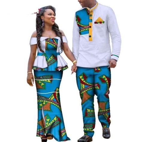 Dashiki African Matching Couples clothing Valentine's V11652 | Couples african outfits, African ...