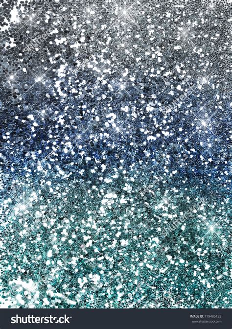 Blue Silver Glitter Sparkle Background Stock Photo