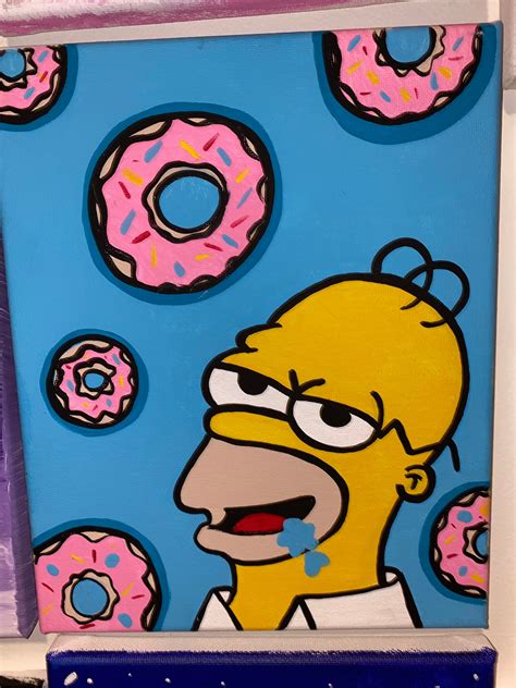 Homer Simpson Acrylic Painting Etsy
