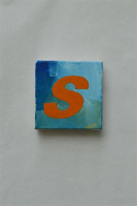 The Letter S An Original Acrylic Painting On Canvas By Jlf Etsy