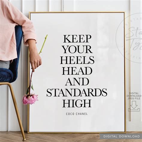Keep Your Head Heels And Standards High Printable Wall Art Etsy
