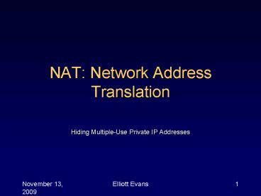 Ppt Nat Network Address Translation Powerpoint Presentation Free To View Id A D Owu M