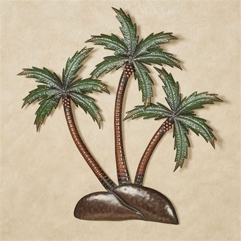 Palm Tree Island Tropical Metal Wall Art