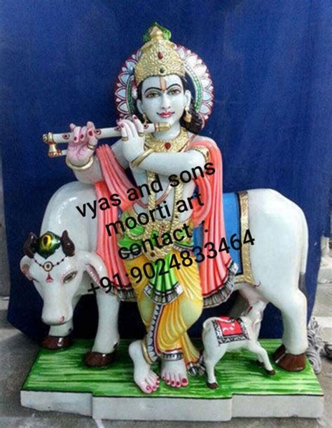 White Traditional God Marble Krishan Statue For Worship Size Min 12