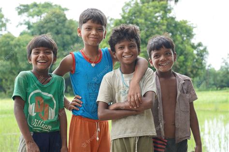 Premium Photo Group Of Happy Poor Kids