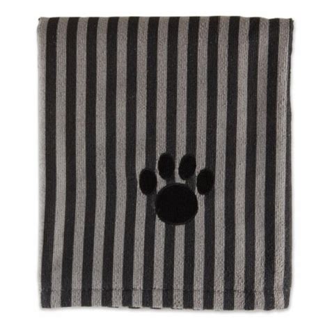 Design Imports Camz12551 Bone Dry Embroidered Paw Pet Towel Black