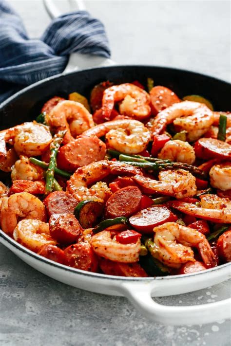 Do you abstain yourself from your favourite foods just because you have diabetes? Shrimp and Sausage Vegetable Skillet (Great for a Healthy ...
