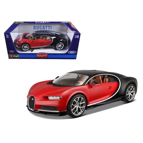 Bugatti Chiron Red W Black Bburago 11040r 118 Scale Diecast