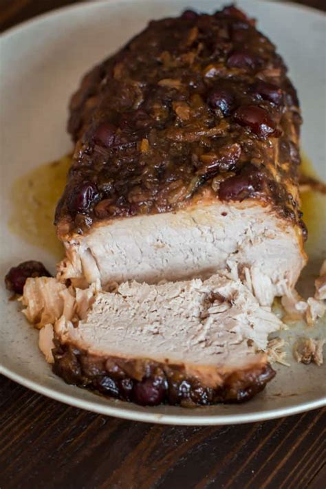 I then cooked it on high for one hour then turned it down to low for six hours. Slow Cooker Cranberry Pork Loin - The Magical Slow Cooker