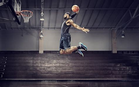 Hd Wallpaper Lebron James Basketball Nba Jump Sports Jumping