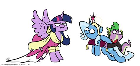 Princess Twilight Spike The Great And Powerful Trixie And Twilight Sparkle Drawn By