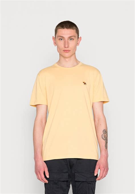 abercrombie and fitch basic t shirt yellow dd light yellow uk