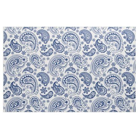 Blue And White Vintage Paisley Pattern Fabric Fabric Patterns Printing