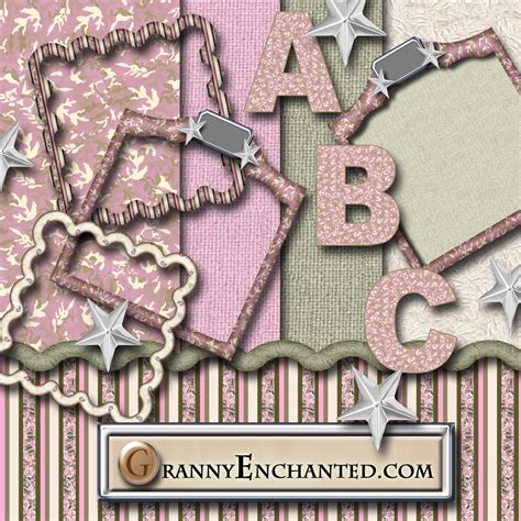 Granny Enchanteds Blog Free Pink Camo Digi Scrapbook Elements