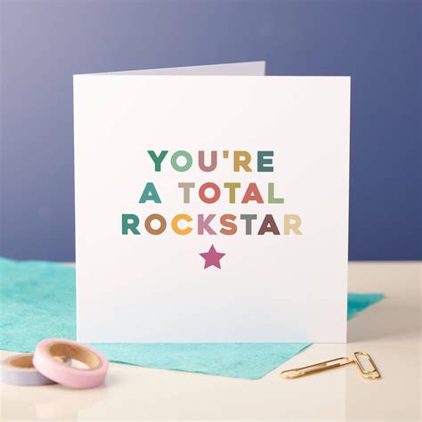 Colourful Youre A Rockstar Card By Oakdene Designs Cards