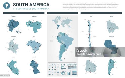 Stock Ilustrace Sada Vektorových Map Vysoce Podrobných 11 Map Zemí