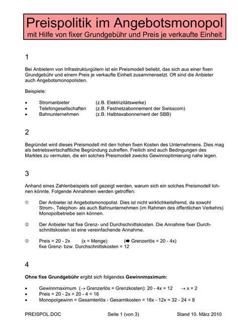 Beschränktes angebotsmonopol beispiel from www.wiwiweb.de. Angebotsmonopol Beispiel