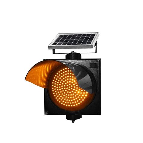 Led Solar Powered Warning Flashing Traffic Light Litel Technology
