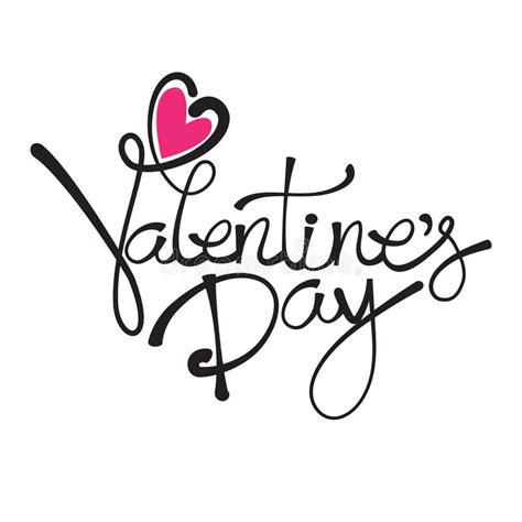 Valentines Day Hand Drawing Vector Lettering Design Stock Vector