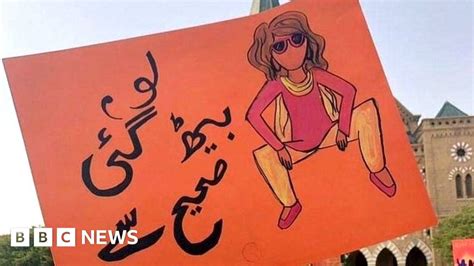 The Womanspreading Placard That Caused Fury In Pakistan Bbc News