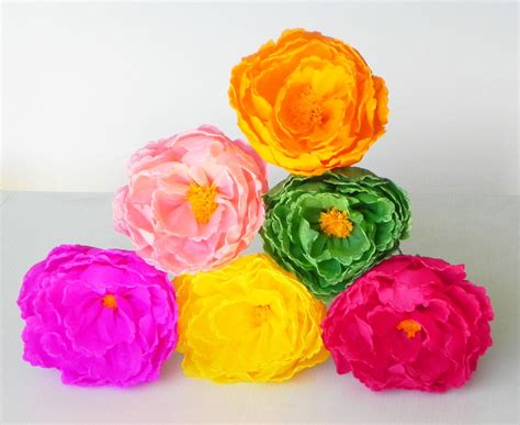 Fresh flowers produce the best tasting drink. Mexican Crepe Paper Flowers Set of 6 Multicolor | Etsy ...
