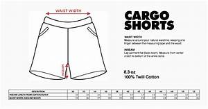 Size Chart Cargo Shorts