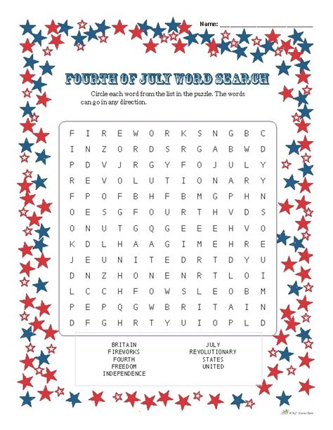 4 Of July Puzzle Free The Gunlock Informer 4th Of July Word Search