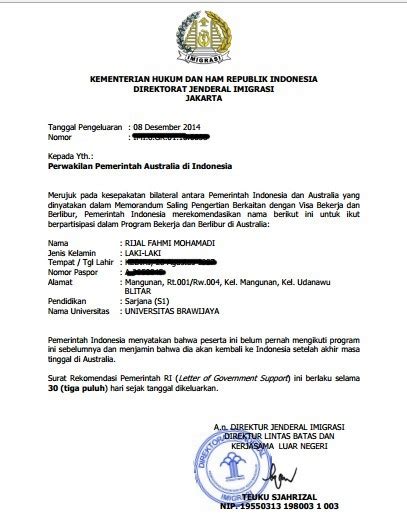 15+ Surat Rekomendasi Pembuatan Paspor