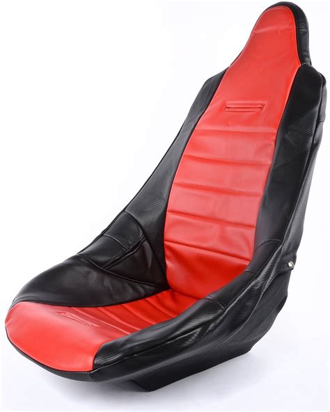 Jegs 702001 Pro High Back Custom Seat Cover Red With Faux Carbon Fiber