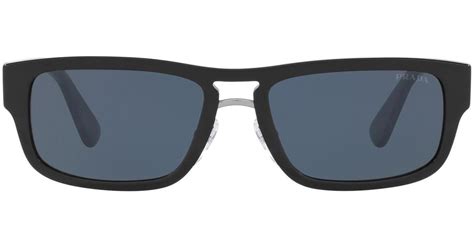 Prada Rectangle Sunglasses In Black For Men Lyst