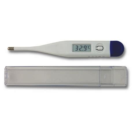 The tip of the thermometer is inserted under the tongue to check the temperature of the human body. Digital Clinical Thermometer - B8A86654 | Philip Harris