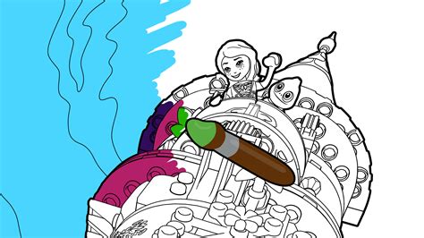 Tangled Boat Scene Coloring Page