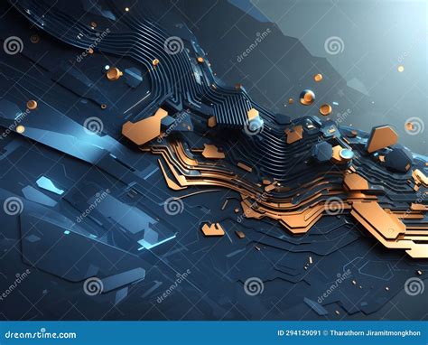 Tech Odyssey: Abstract Backgrounds of the Future Stock Illustration