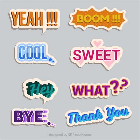 Free Vector Assortment Of Vintage Words Stickers