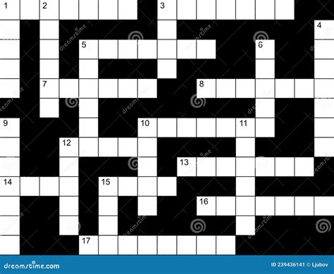 Simple Crossword Puzzle Empty Grid Stock Vector Illustration Of