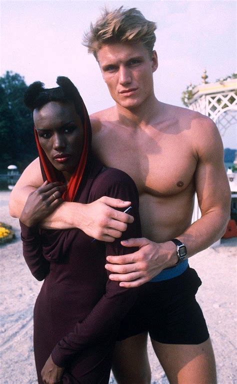 flashback fame a 24 year old lundgren met grace jones when he was doing security at her capitol