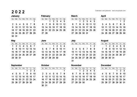 Small Yearly Calendar 2021 Printable Yearly Calendar 2021 Free